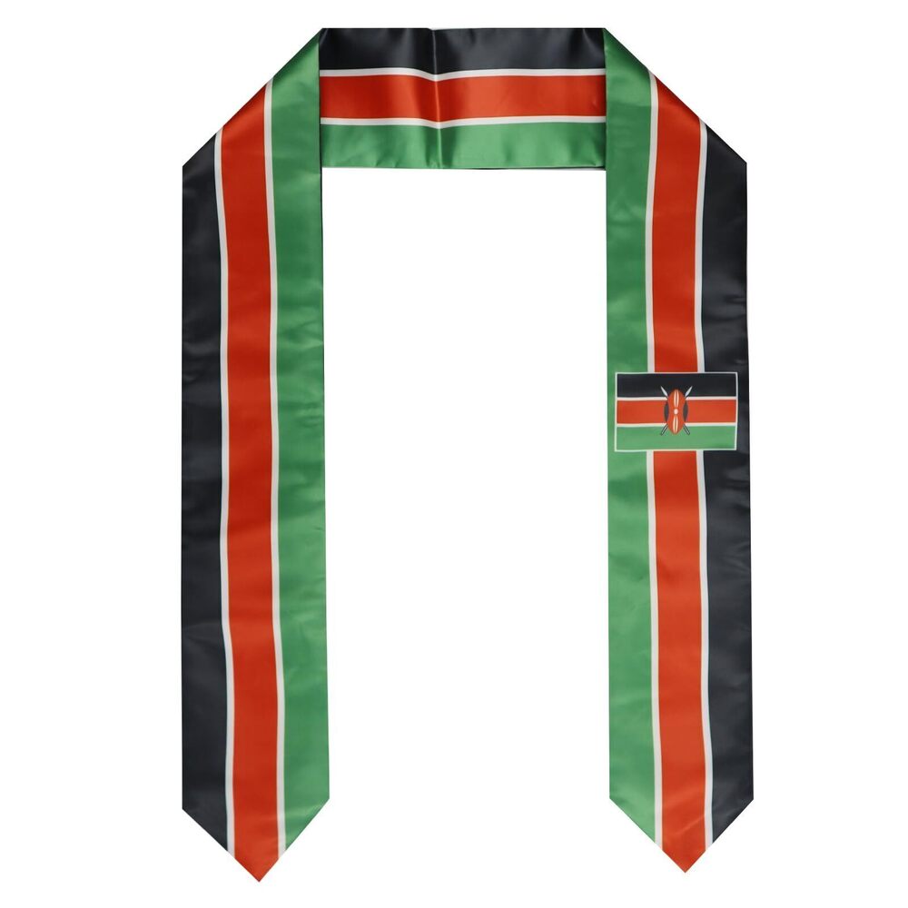 6479 Kenya Flag Graduation Stole Sash for Study Aboard International